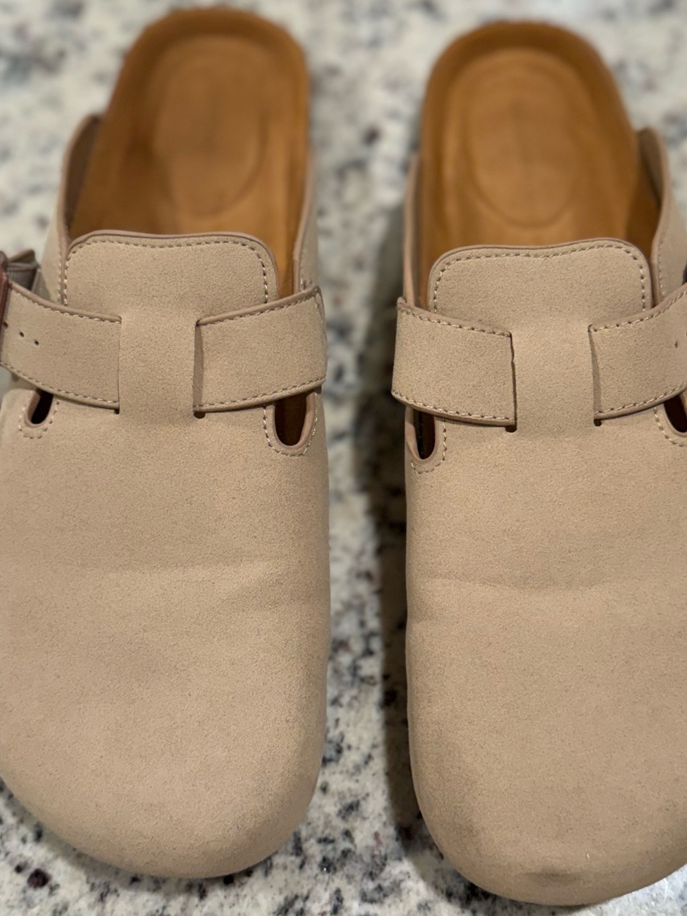 Goodfellow & Co Beige Suede Slip-On Clogs